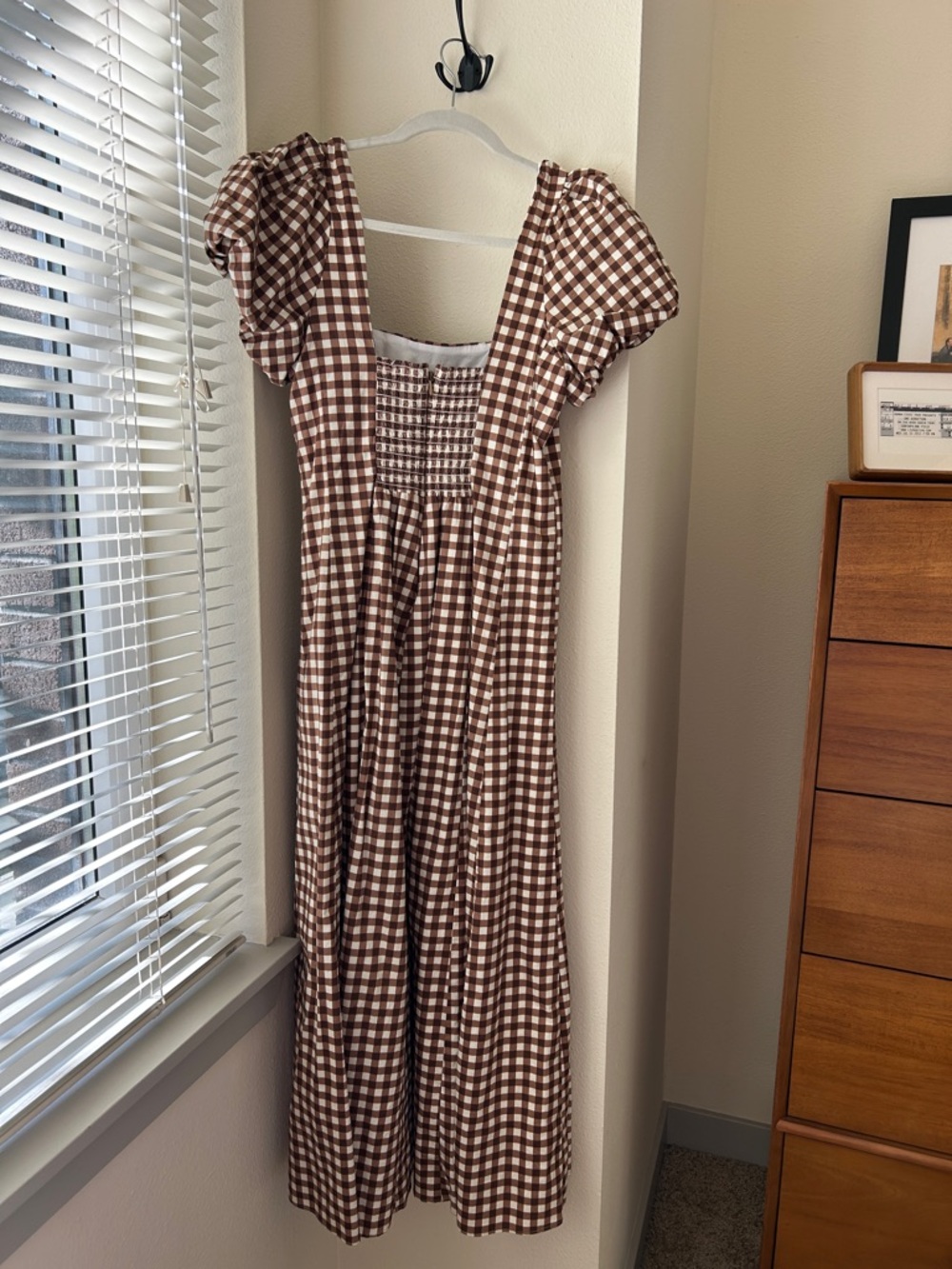 Show Me Your Mumu Mia Midi Dress in Brown Gingham - Picture 3 of 4
